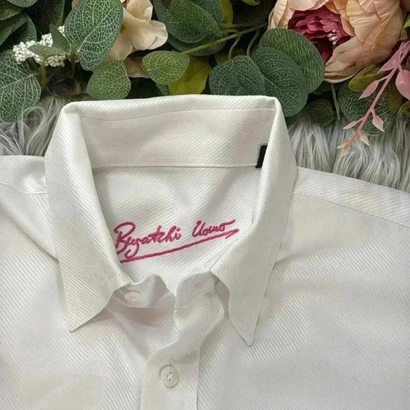 Bugatchi Uomo Fresh White Satin Twill Button-Down Collared Shirt, M - Picture 3 of 11